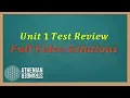 UNIT 1 TEST REVIEW SOLUTIONS Algebra 1