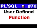 Tutorial What is User Defined Function in PLSQL TechShooterIN