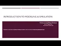 Intro to Modeling and Simulation - Lecture