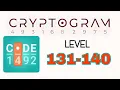 Cryptogram Letters and Numbers 131 132 133 134 135 136 137 138 139 140