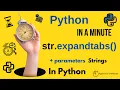 str expandtabs tabsize - Replace Tabs with Spaces in Python Strings