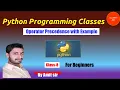 Python Programming classes in hindi class 8 By Amit sir Operator precedence with examples