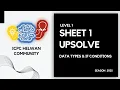 Data Types If Conditions - Sheet Upsolve Week 1