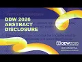 DDW 2026 Presenter Disclosure Tutorial