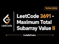 LeetCode 3691 Maximum Total Subarray Value II Java Code Sparse Table Priority CodeByTushu
