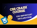 CSS Crash Course - CSS important keyword