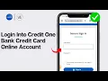 How To Login Into Credit One Bank Credit Card Online Account 2026 EASY GUIDE