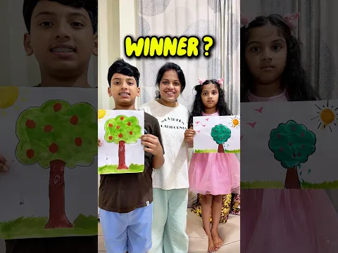 Saanvi Vs Bhai Ka Drawing Challenge Winner 🏆 #kidslearning