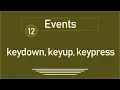 12 - jQuery Tutorial Events keydown keypress keyup