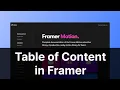 How to Create a Table of Contents for CMS collections in Framer