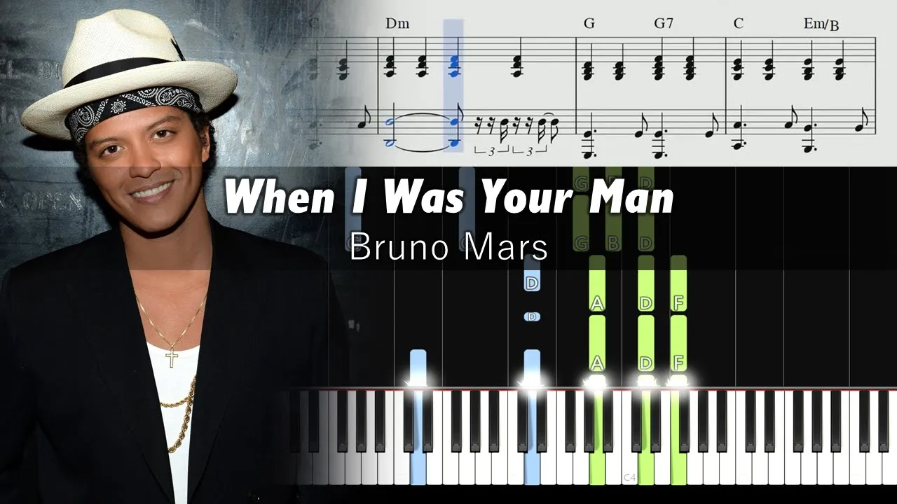 Bruno Mars - When I Was Your Man - ACCURATE Piano Tutorial + SHEETS