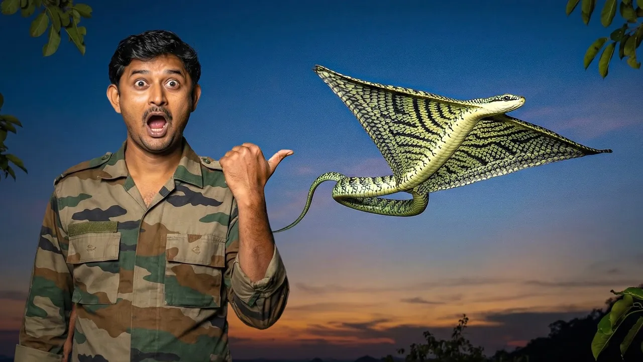 क्या आपने उड़ने वाला साँप देखा है? Ornate flying Snake! उड़ने वाले सांप का रहस्य! 100% Real Video.