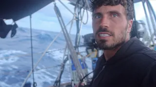 Solo Sailing running away for a Hurricane