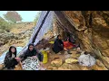 Zagros Storm Escape🌩️ | Nomadic Cave Shelter and Fishing the River to Survive