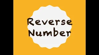 Reverse a Number In Java
