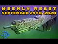 Destiny 2 Reset Guide - September 29th 2020 Eververse Inventory and Activities