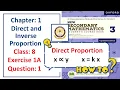 Exercise 1A Question 1 - Direct Proportion