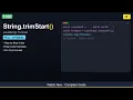 String trimStart - Complete JavaScript Tutorial