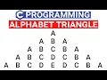 Alphabet Pyramid Pattern Program in C C Language Pyramid Pattern Program C Language in Hindi
