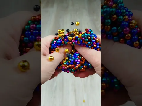 Magnetic Balls 🌈 Beads 🟡⚫ Reverse video #marblerunandmore #cat #reverse