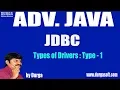Adv JAVA JDBC Session - 15 Types of Drivers Type