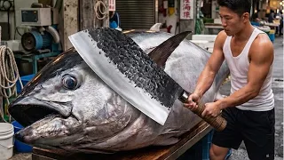 Catching & Cutting a $100,000 Giant 800LB Bluefin Tuna! (Full Ocean Breakdown)