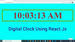 Create Digital Clock Using React JS step by step React Hook s Concept To Make Digital Clock