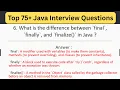 Top 75 Java Interview Questions - What is the Difference Between final finally and finalize in Java