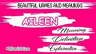 AILEEN name meaning AILEEN name AILEEN girl s name and meanings Namystrious