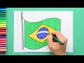 How to draw the National Flag of Brazil