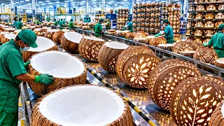 How Coconut Husks Turn Into Glowing Lamps.