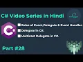 C Tutorial for beginner Part 28 Delegate Multicast Delegate in Hindi