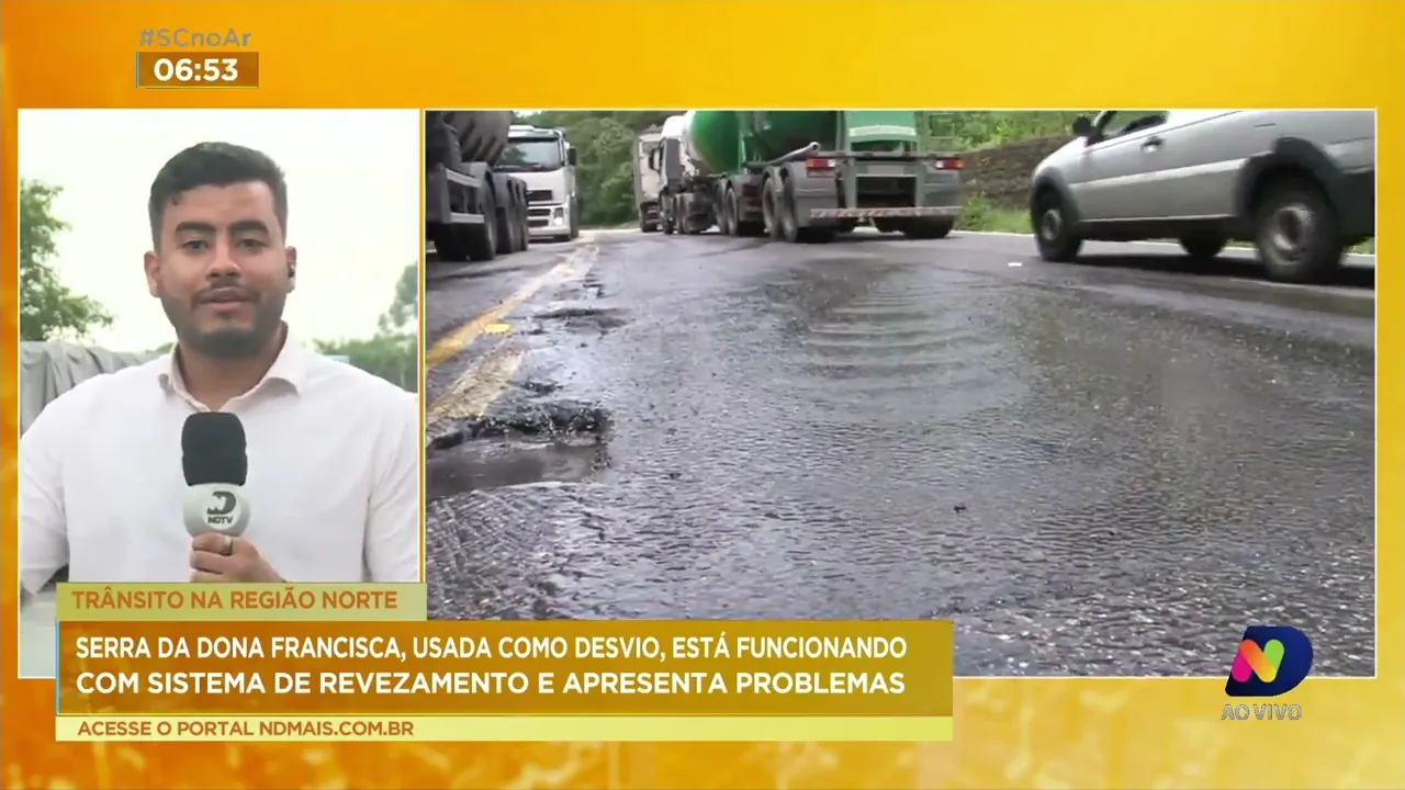 Fluxo de veículos na Serra Dona Francisca está em sistema siga e pare; veja detalhes