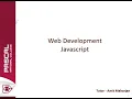 Web Development - Part 3 Javascript for Beginners Organized By Pascal National College