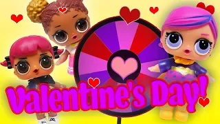 LOL Surprise Dolls Spin the Wheel Game on Valentine's Day with Sugar Queen, Super BB, and Others!