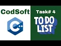 Task 4 - To-Do List CodSoft C internship Computing Devotion