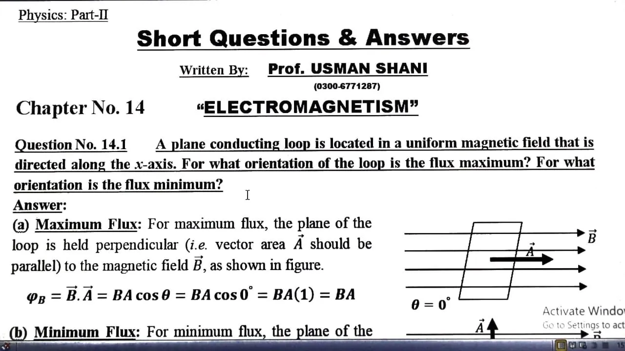 Exercise Short Questions & Answers👌| Ch#14 Electromagnetism | Class 12 PHYSICS