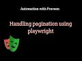 How to handle pagination using Playwright
