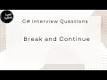 Break and Continue in C C Interview Questions Tamil