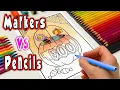 Pencils VS Markers Coloring Halloween Art