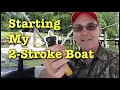 Starting the Evinrude 90 HP 2 stroke outboard boat engine