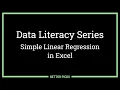 Data Literacy Series Step 5 Simple Linear Regression for Sports Analytics first Model in Excel