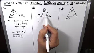 How to find the exterior angle of a triangle Exterior angle of a triangle theorem