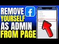 How To Remove Yourself As Admin From Facebook Page 2026