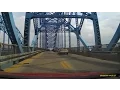 Driving on Interstate 190 South from Niagara Falls to Buffalo New York USA