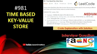 Time Based Key-Value Store LeetCode 981 Three Solution Java LearnOverflow