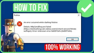 HOW TO FIX AN ERROR OCCURRED WHILE STARTING ROBLOX WINDOWS 7/10/11 (2023)