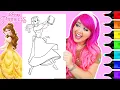 Disney Princess Belle Beauty and the Beast Coloring Page Ohuhu Paint Markers