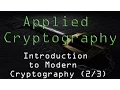 Applied Cryptography Introduction to Modern Cryptography
