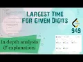 Largest Time for Given Digits LeetCode September Challenge